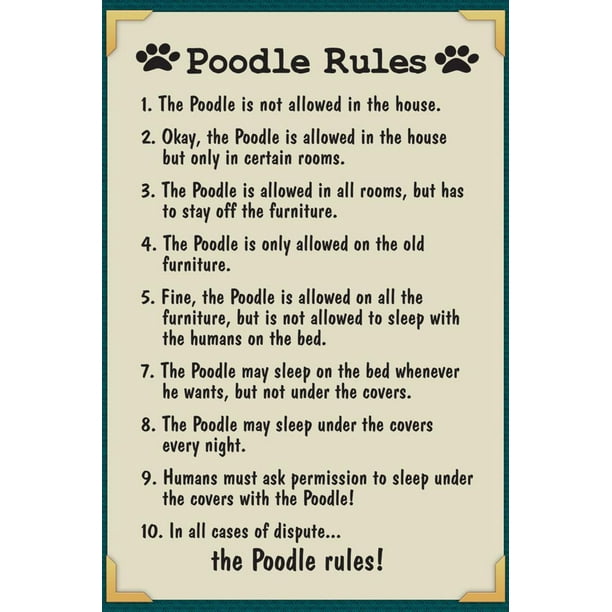 Details about  / A Poodle/'s House Rules Wall Decor Poster No Framed